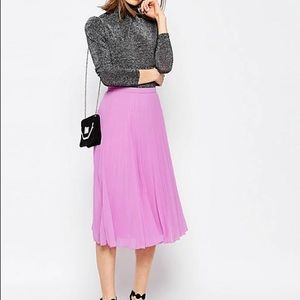 ASOS pleated midi skirt lilac NYE size 2